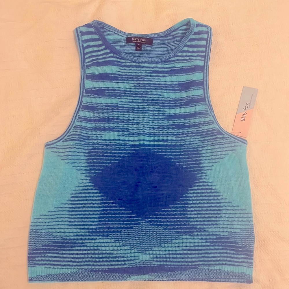 Soft blue teal sweater vest. Retro 90's
